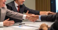 bankers shaking hands