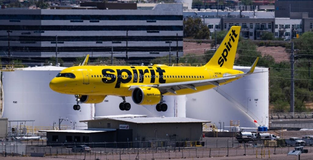 Spirit Airlines plane taking off