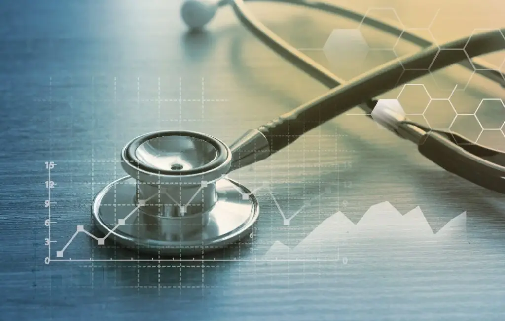 Chart overlaying stethoscope